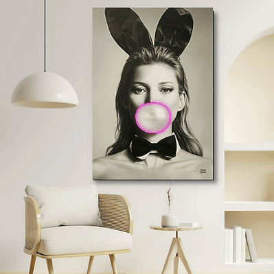 Placa decorativa sem neon pin up girl balllon