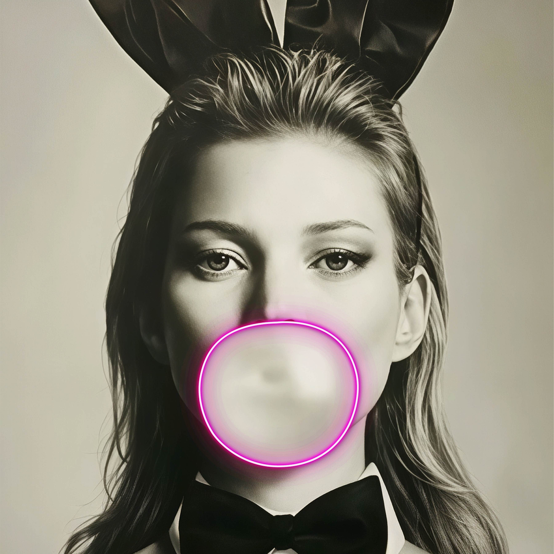 Placa decorativa sem neon pin up girl balllon 2