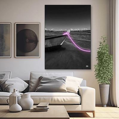 Placa decorativa sem neon barco