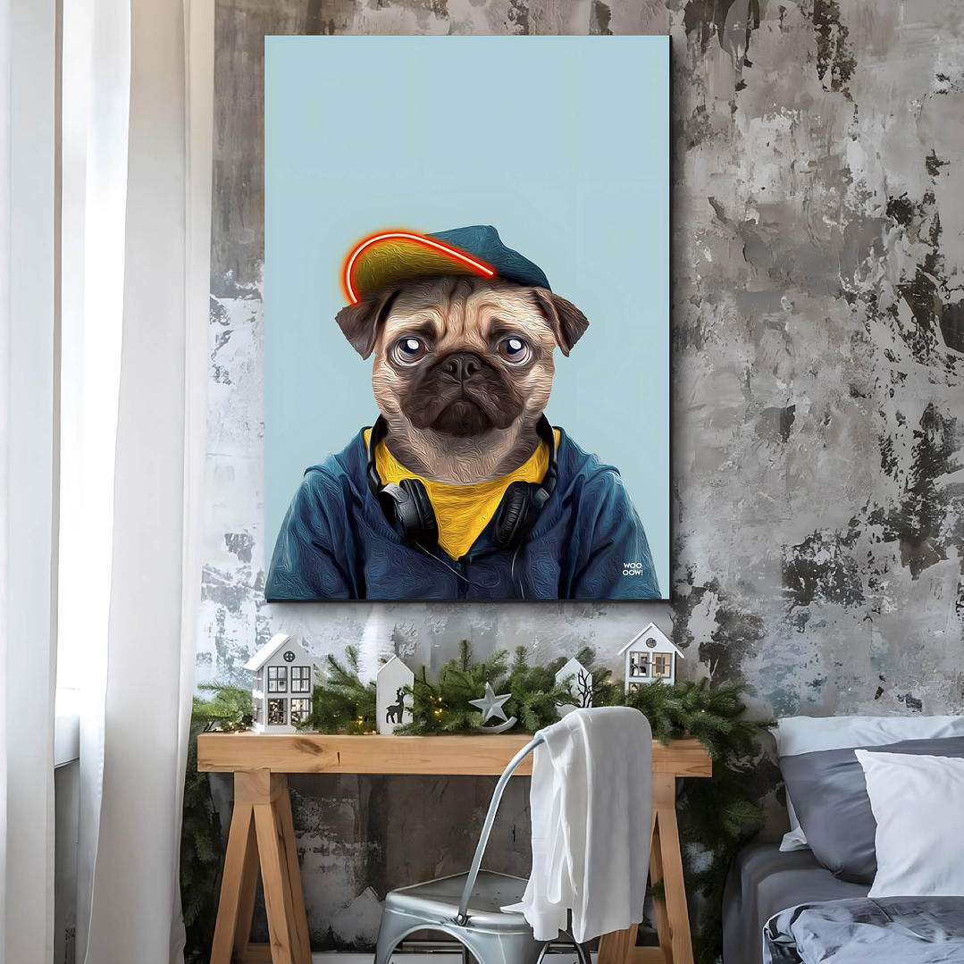 Placa decorativa sem neon pug 1