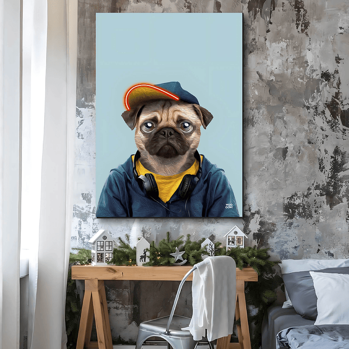Placa decorativa sem neon pug 1
