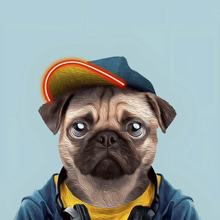 Placa decorativa sem neon pug 2