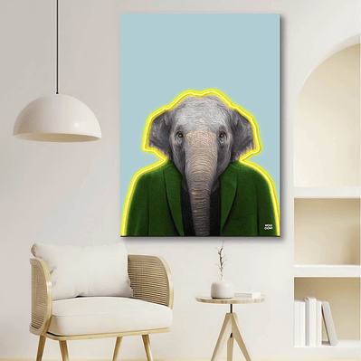 Placa decorativa sem neon elefante