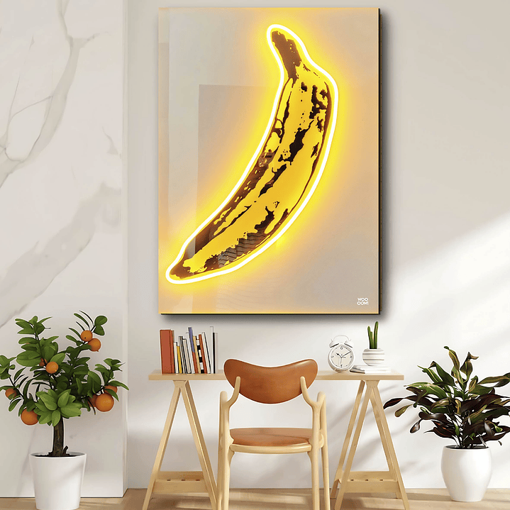 Placa decorativa sem neon banana 1