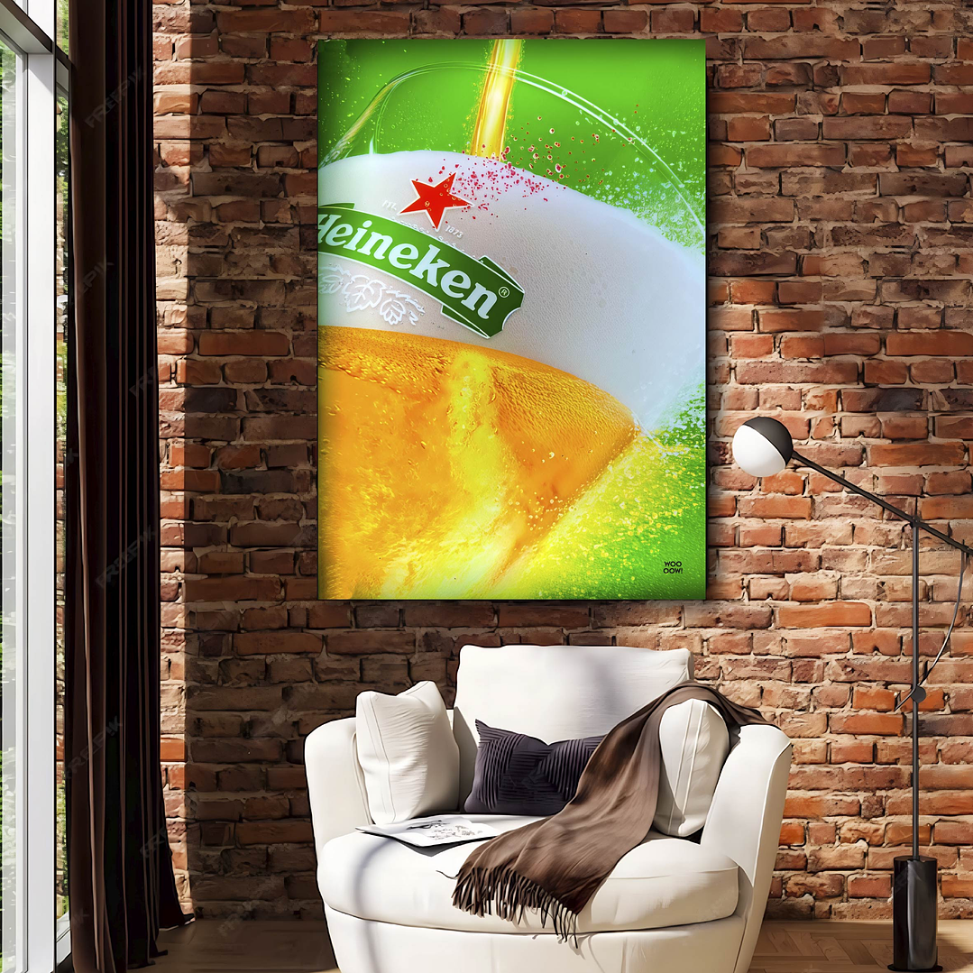 Placa decorativa sem neon heineken 1