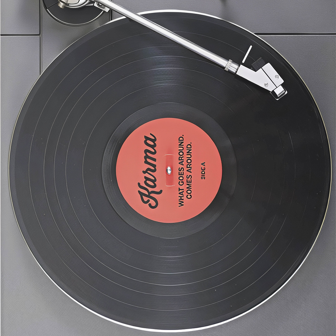 Placa decorativa sem neon gira discos 2