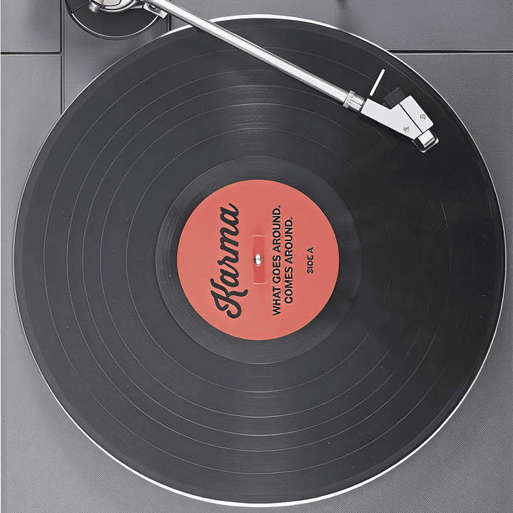 Placa decorativa sem neon gira discos 2