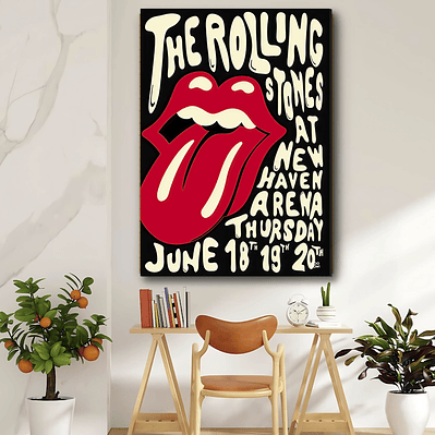 Placa decorativa sem neon rolling stones