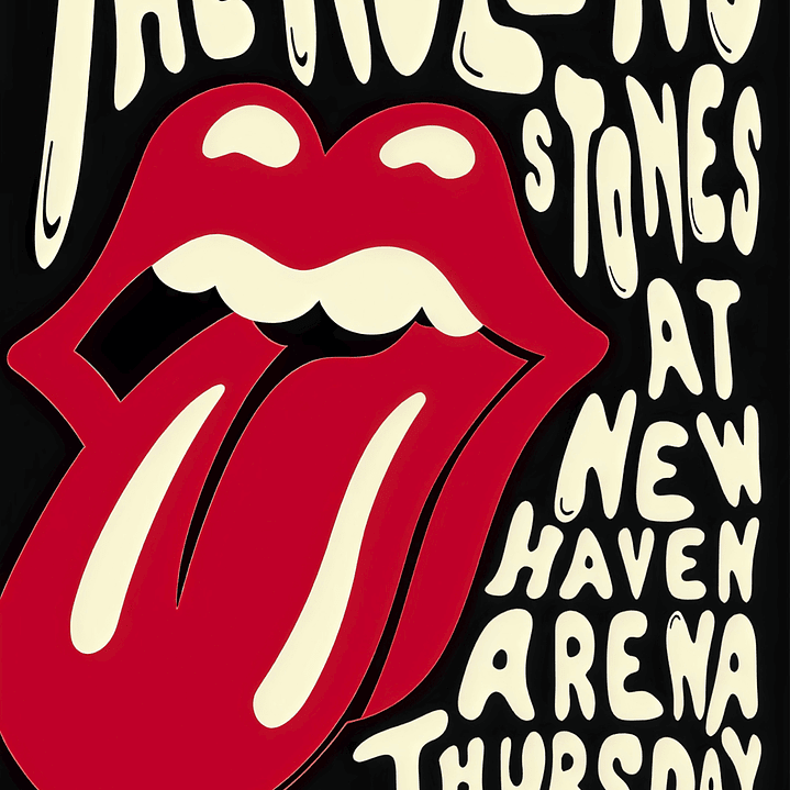 Placa decorativa sem neon rolling stones 2