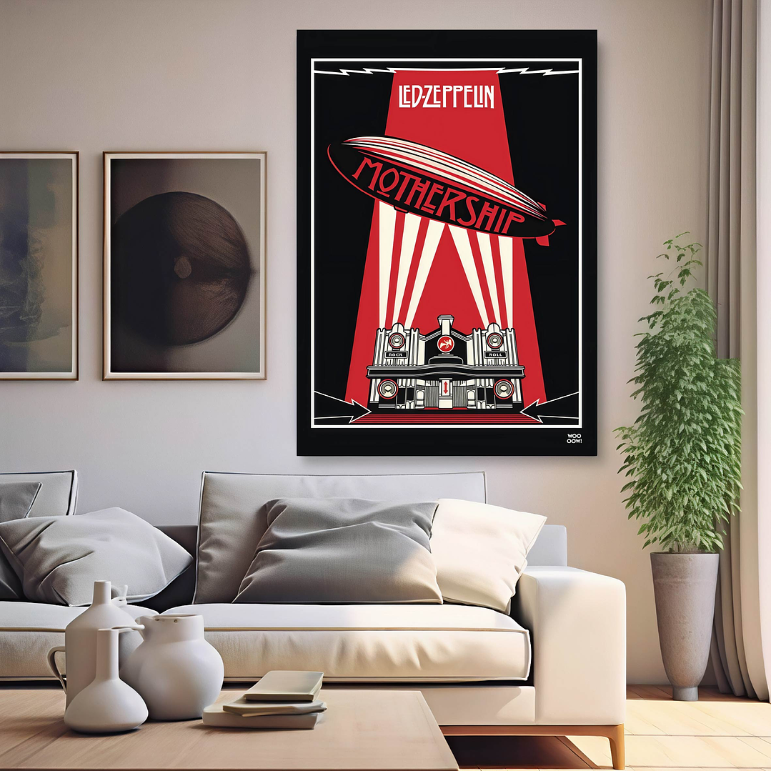 Placa decorativa sem neon led zepplin 1