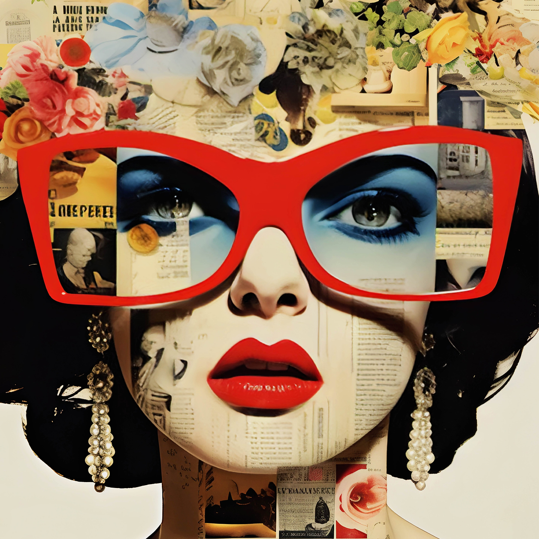 Placa decorativa sem neon mulher oculos 2