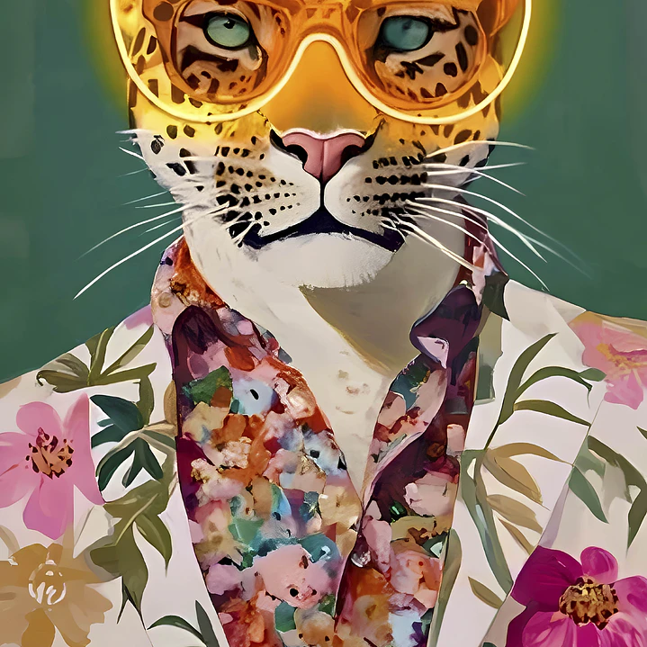 Quadro decorativo neon leopardo 2