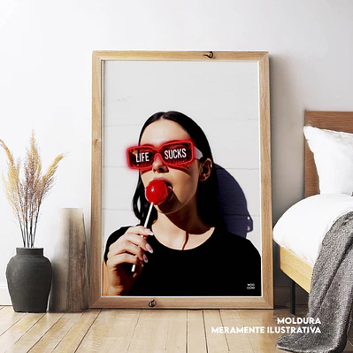 Quadro decorativo life sucks