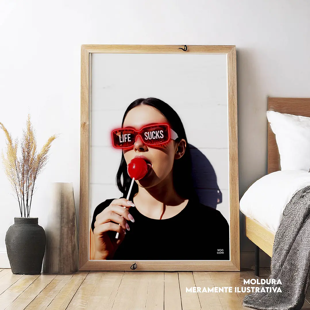 Quadro decorativo life sucks 1