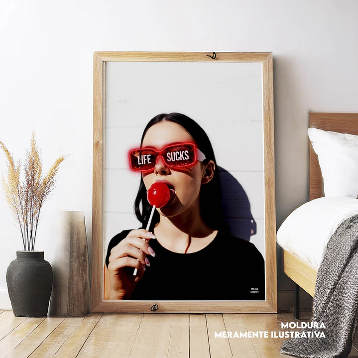 Quadro decorativo life sucks 1