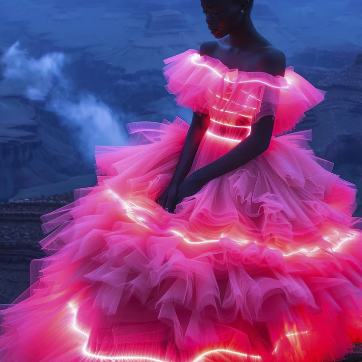 Quadro decorativo neon vulcão 2