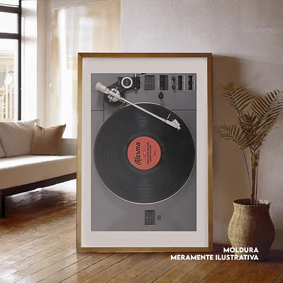 Quadro decorativo gira discos