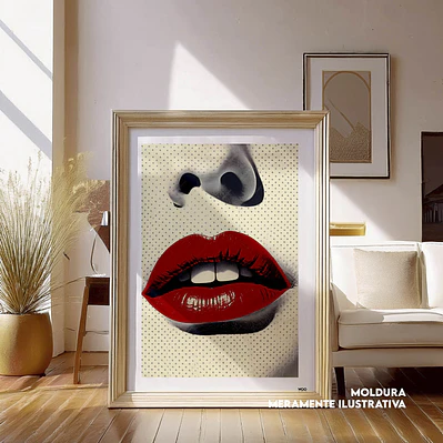 Quadro decorativo lábios