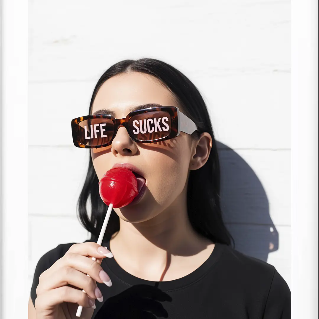 Quadro decorativo life sucks 2