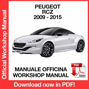 Workshop Manual Peugeot RCZ (2009, 2010, 2011, 2012, 2013, 2014, 2015) (EN)