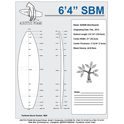 Arctic Foam - 6'4 SBM SHORTBOARD