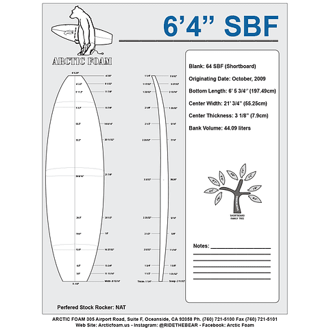 Arctic Foam - SHORTBOARD 6'4 SBF