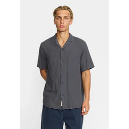 Short-sleeved Cuban Shirt / 3927 - Darkgrey