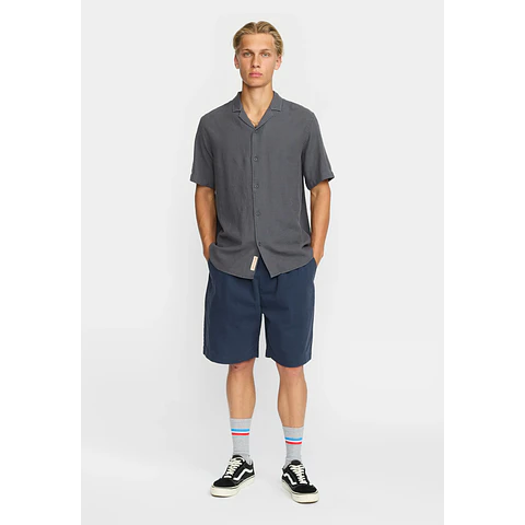 Short-sleeved Cuban Shirt / 3927 - Darkgrey