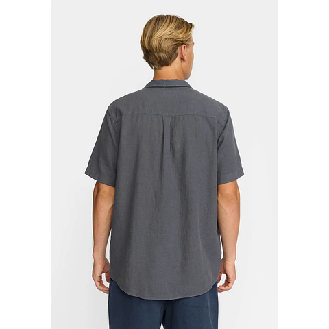 Short-sleeved Cuban Shirt / 3927 - Darkgrey