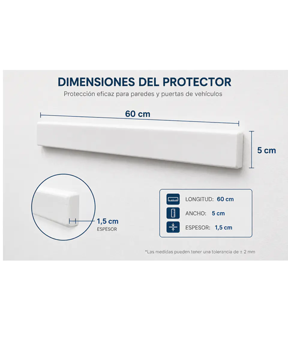 Protector de pared 60cm para No golpear puerta del auto (pack 02) 4