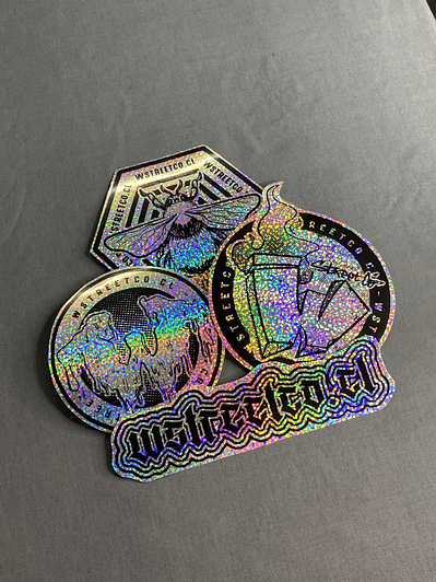 Set Nro 1  Stickers Holograficos Vinilo x 4