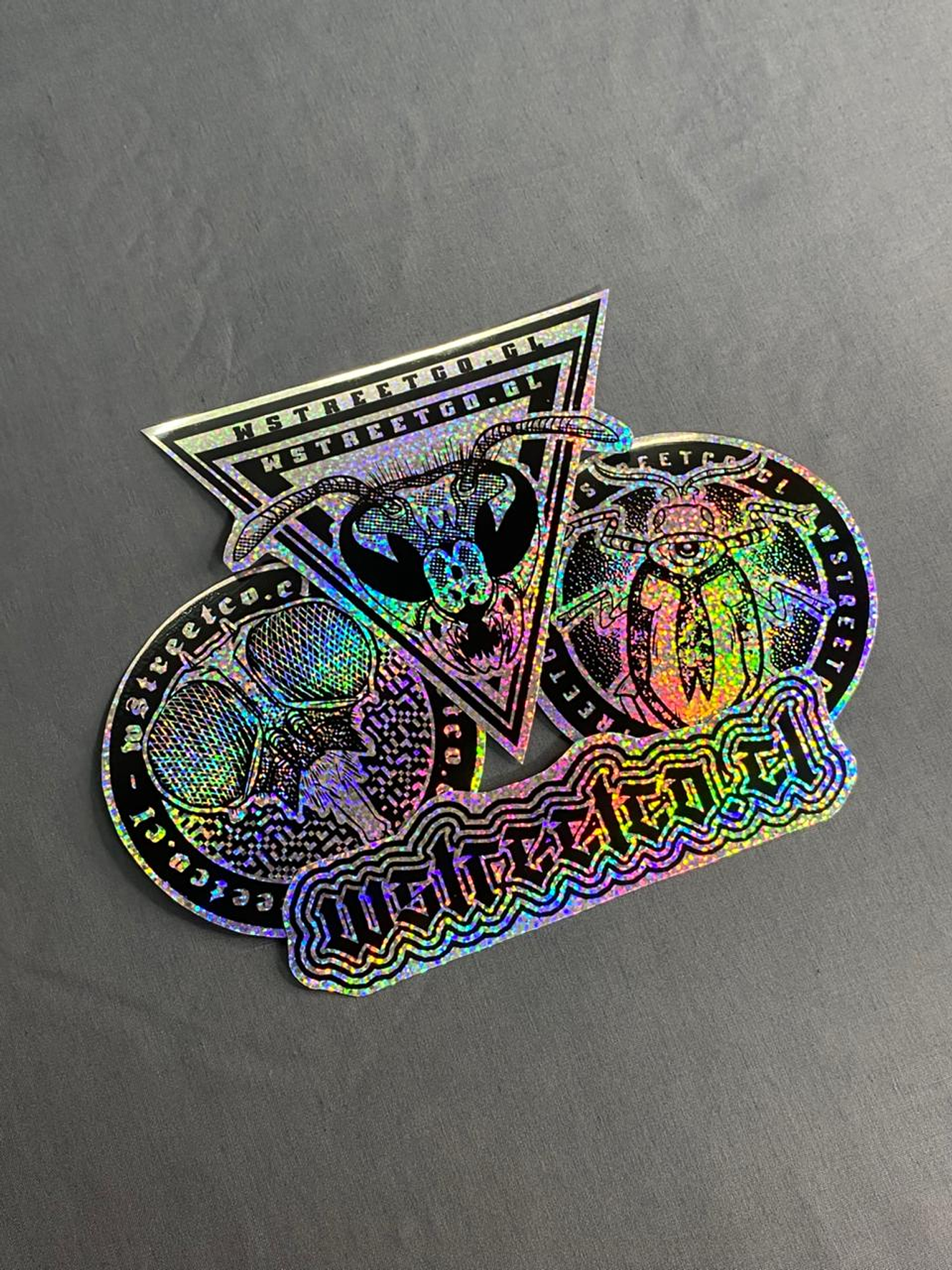 Set Nro 2  Stickers Holograficos Vinilo x 4 2