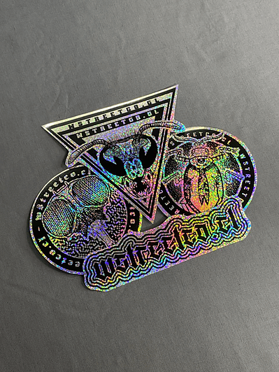 Set Nro 2  Stickers Holograficos Vinilo x 4