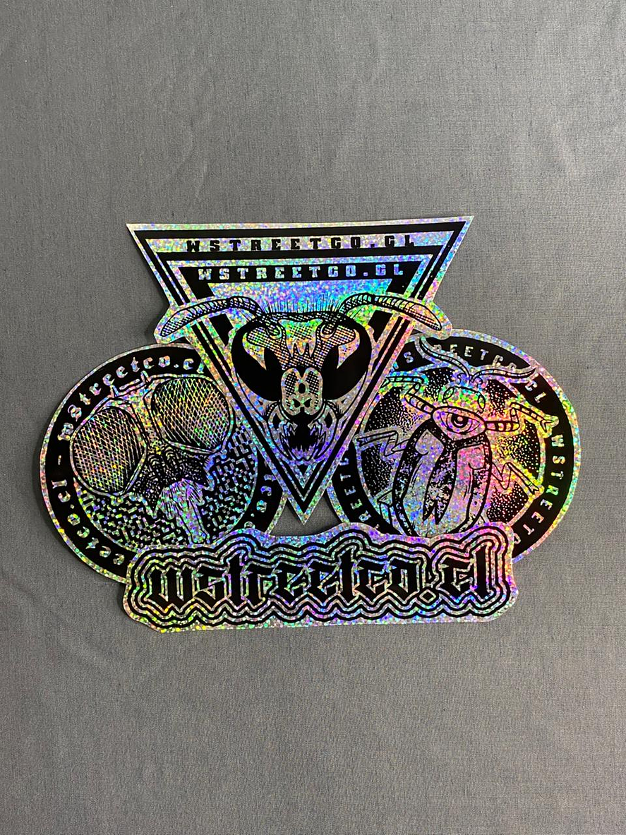 Set Nro 2  Stickers Holograficos Vinilo x 4 3