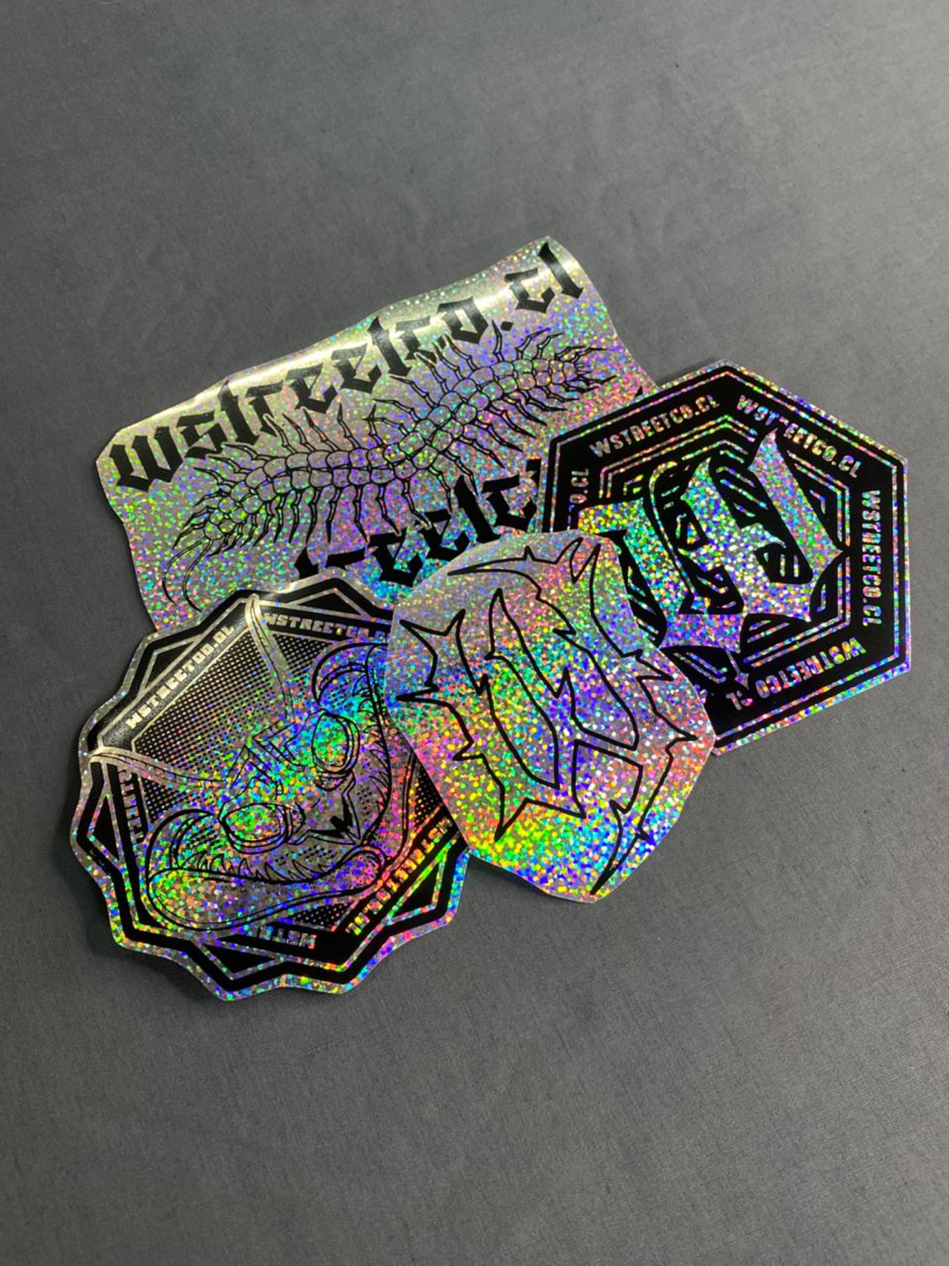 Set Nro 3  Stickers Holograficos Vinilo x 4 1