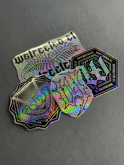 Set Nro 3  Stickers Holograficos Vinilo x 4