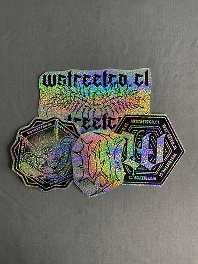 Set Nro 3  Stickers Holograficos Vinilo x 4