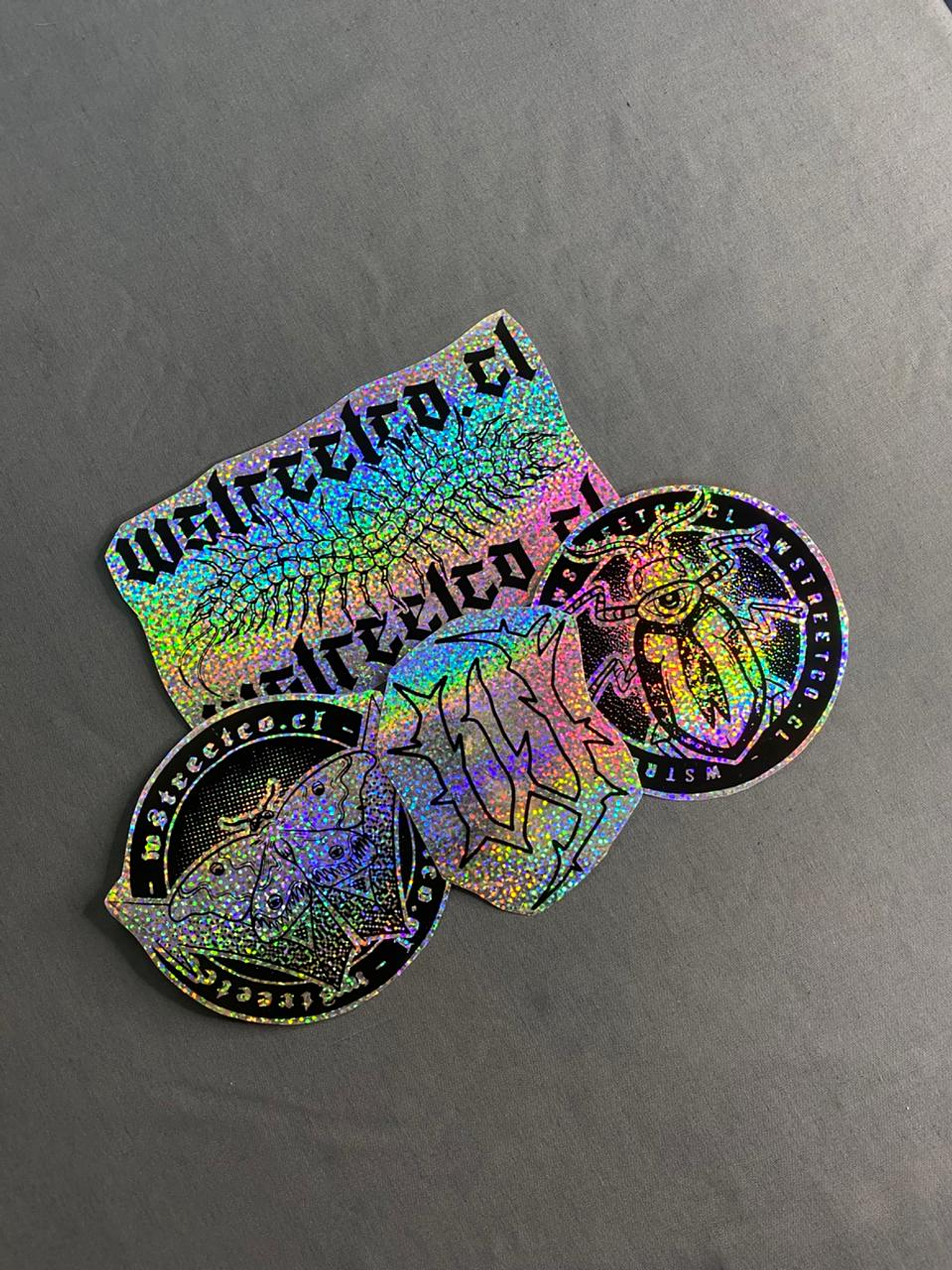 Set Nro 3  Stickers Holograficos Vinilo x 4 3