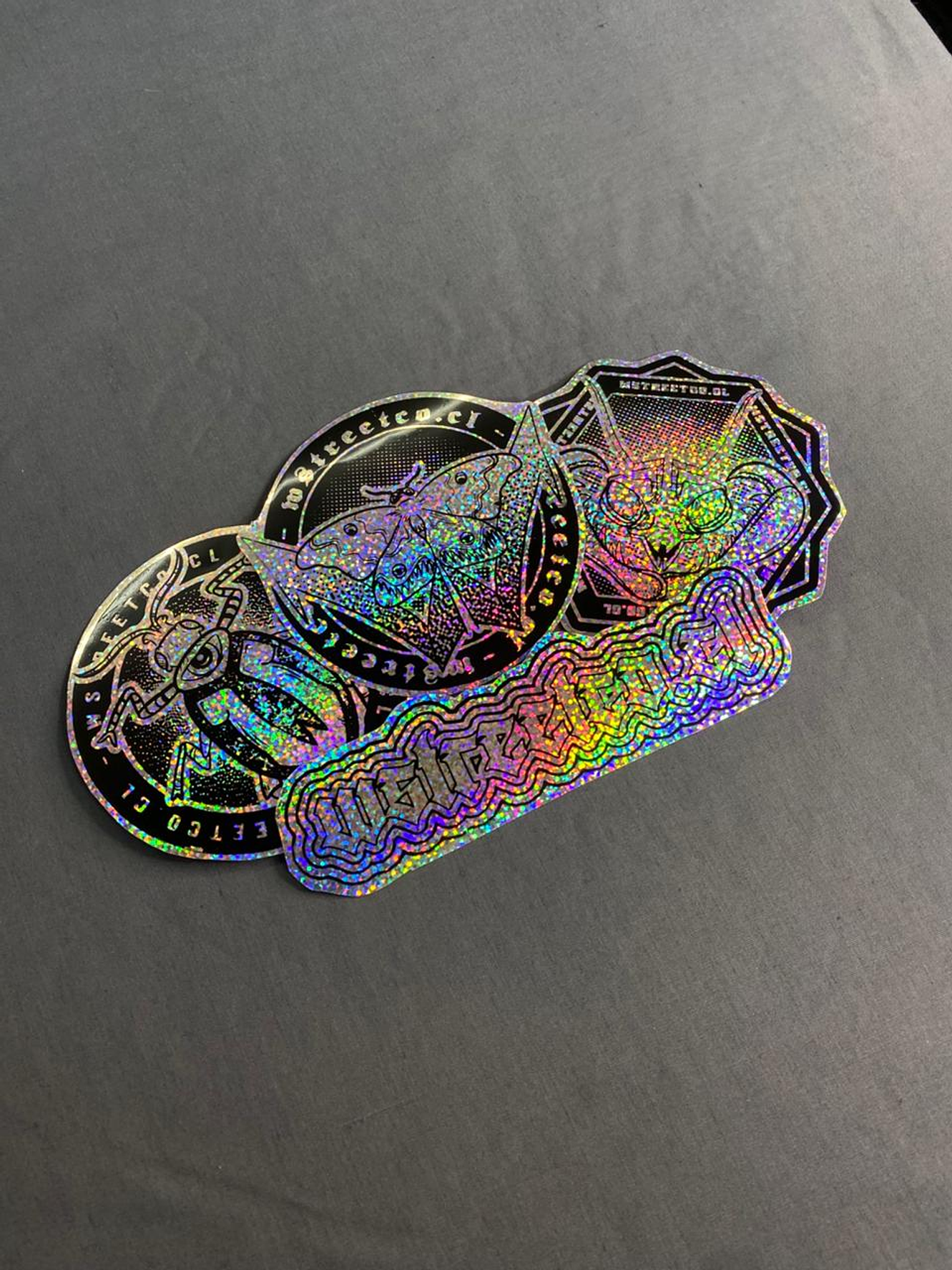 Set Nro 4  Stickers Holograficos Vinilo x 4 1