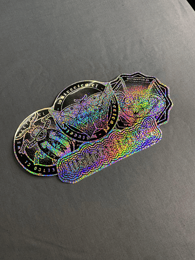 Set Nro 4  Stickers Holograficos Vinilo x 4