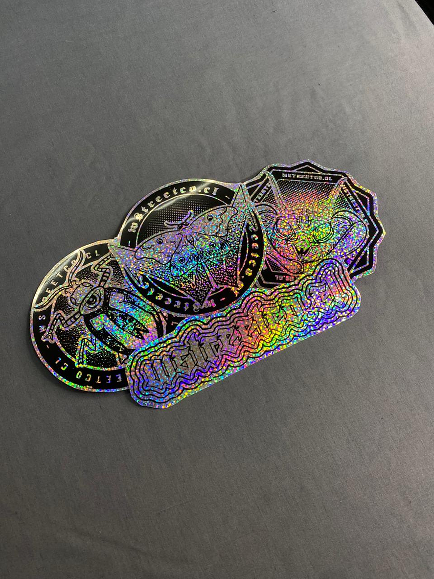 Set Nro 4  Stickers Holograficos Vinilo x 4 1