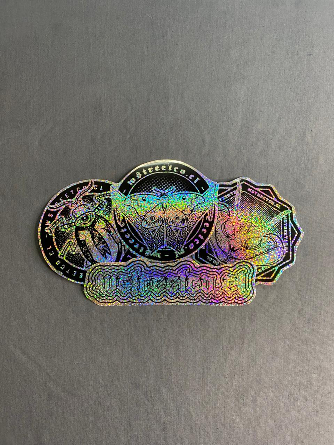 Set Nro 4  Stickers Holograficos Vinilo x 4 2