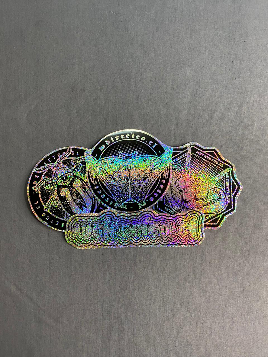 Set Nro 4  Stickers Holograficos Vinilo x 4 3