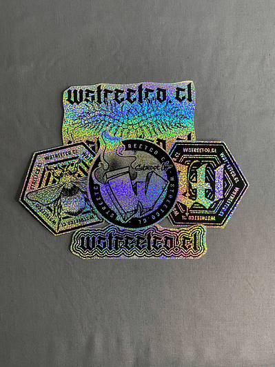 Set Nro 1  Stickers Holograficos Vinilo x 5