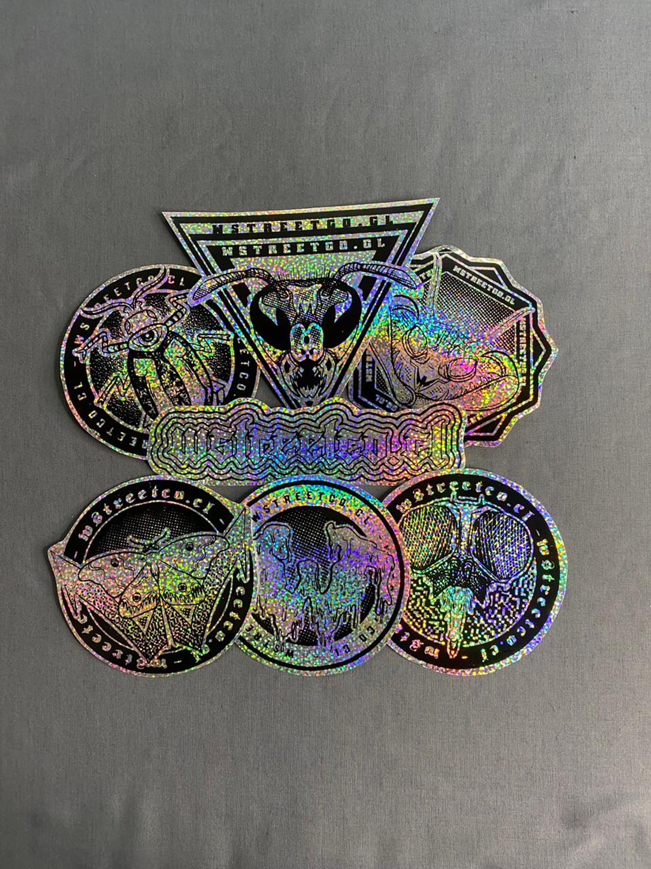 Set Nro 1  Stickers Holograficos Vinilo x 7 2