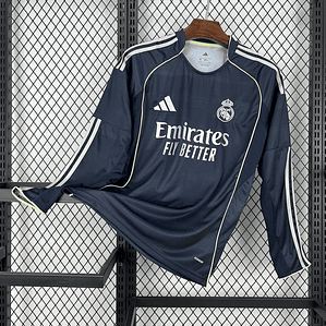 Camisola Real Madrid 2025/26 Away Manga Comprida - Versão Adepto - S ao 3XL
