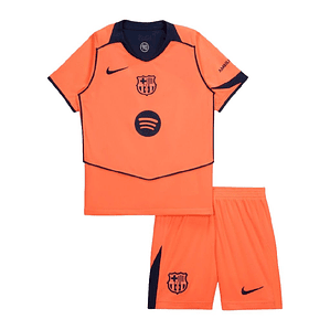 Kit Infantil Barcelona 2025/26 3ª (Camisola + Calções) - 3 aos 13 Anos