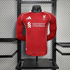 Camisola Liverpool 2025/26 Home Jersey Mangas Compridas - Versão Jogador - S ao 2XL
