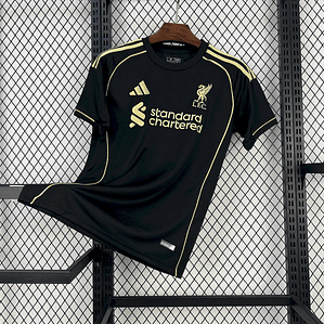 Camisola Liverpool 2025/26 Black Gold Edition Jersey - Versão Adepto - S ao 4XL