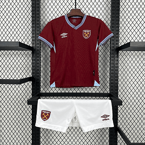 Kit Infantil West Ham United 2025/26 Home (Camisola + Calções) 